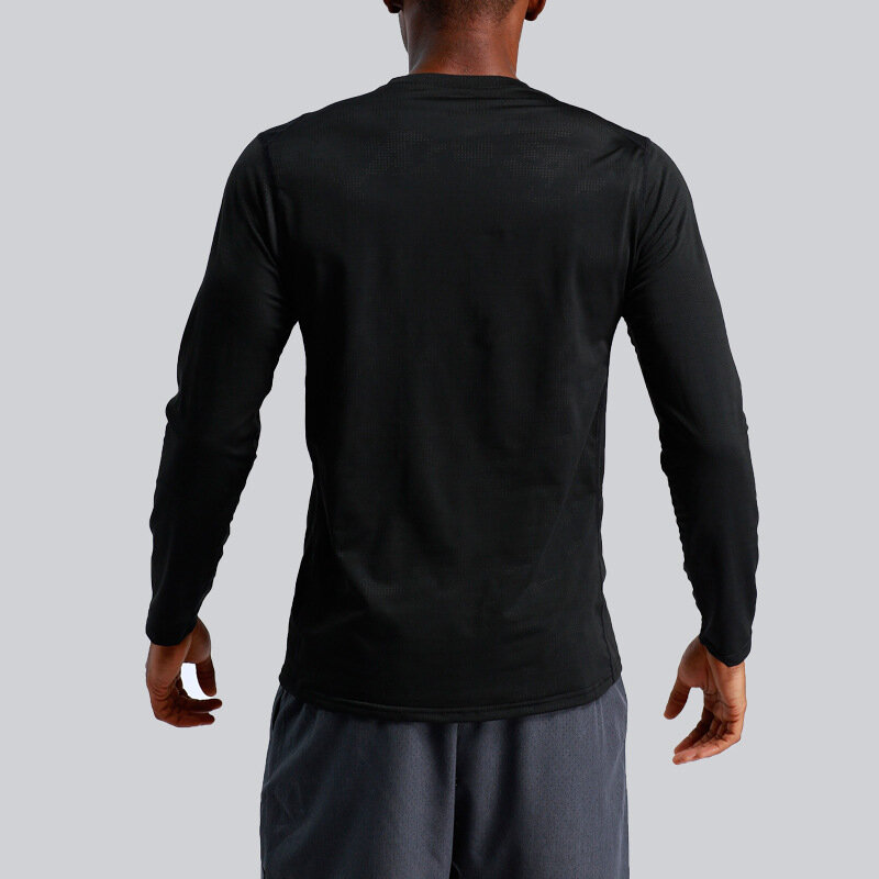 Camisetas deportivas de manga larga para hombre, camisetas deportivas atléticas de secado rápido, transpirables, para entrenamiento y correr