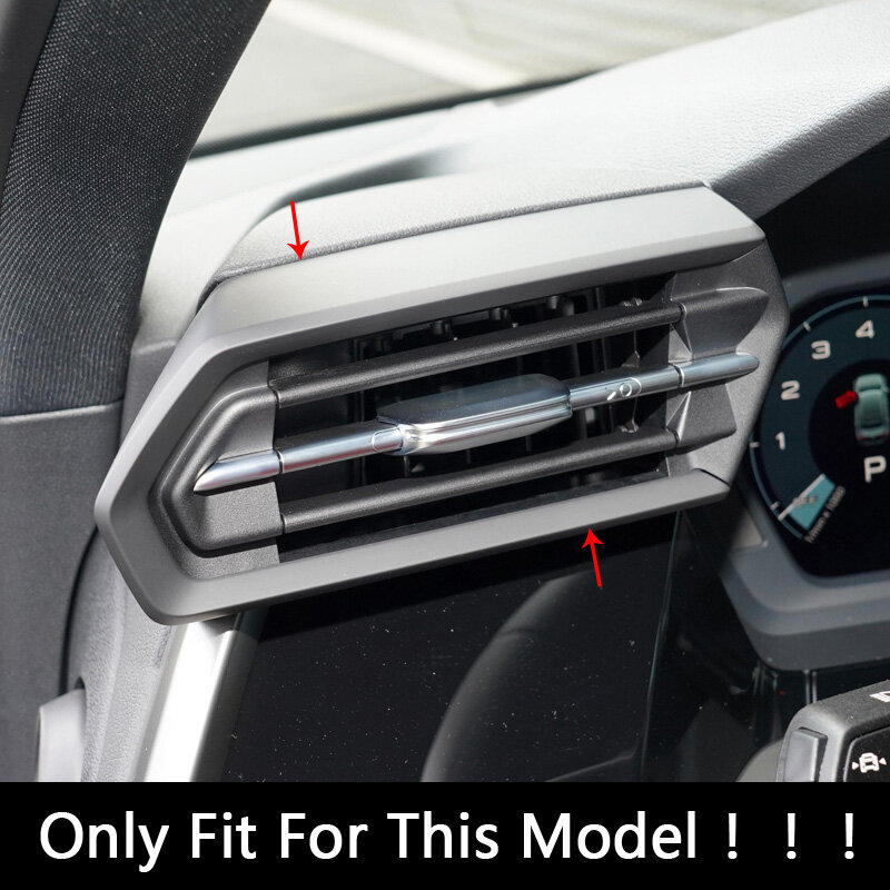 Hiasan Mobil Dasbor Samping AC Bingkai Outlet Dekorasi Penutup Trim untuk Audi A3 8Y 2020-2021 Warna Serat Karbon
