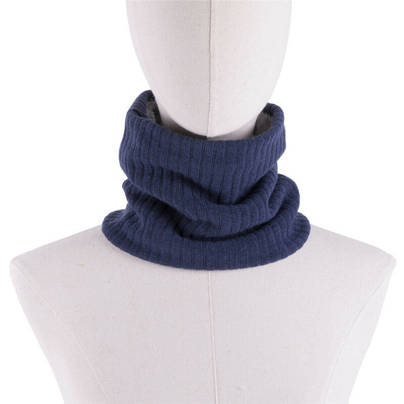 Bufanda de cuello Unisex de terciopelo grueso, bufandas de cuello de punto para exteriores, Color sólido, mantiene el calor, Invierno