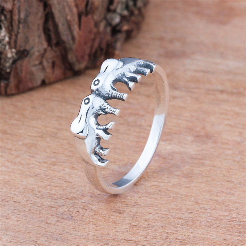Женские винтажные кольца XINSOM Lucky Elephants из стерлингового серебра 925 пробы, ювелирные изделия для вечеринки и свадьбы, подарок для девушек 20MARR6