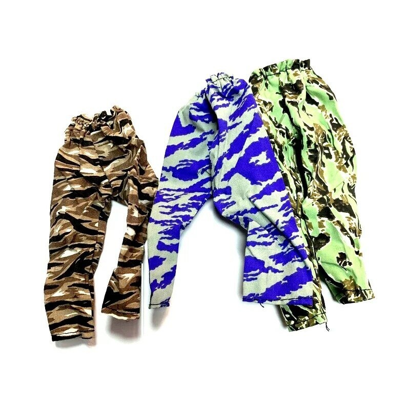 10 pçs 1/6 escala acessórios calças floresta verde camo soldado roupas para 12 "figuras de ação militar brinquedos