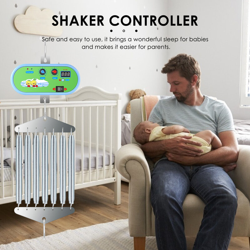 Babyschaukel-controlador de columpio eléctrico para bebé, 2 resortes, Control remoto, soporte de resorte de Motor, temporizador ajustable, sin ruido