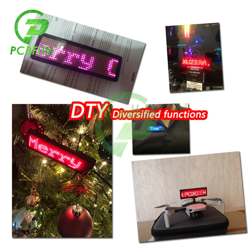 Wiederaufladbare Bluetooth Digital LED Abzeichen DIY Programmierbare Scrollen Nachricht Mini LED Name Tag Abzeichen Modul Unterstützung 15 Sprachen