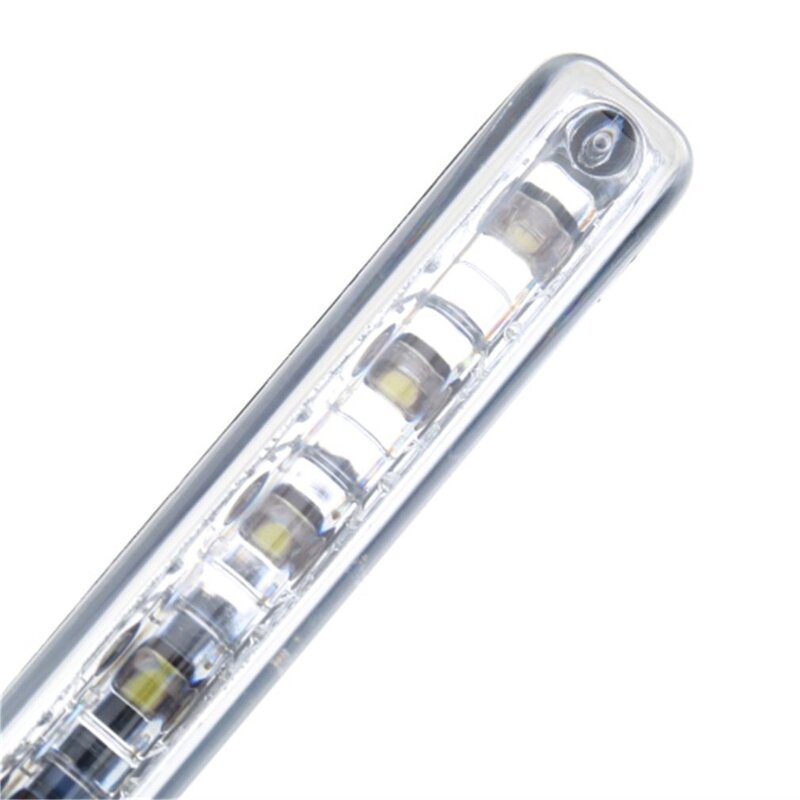Luces de circulación diurna para coche, lámpara antiniebla súper blanca de 12V, 8 LED, 6000K, alta calidad, 1 unidad