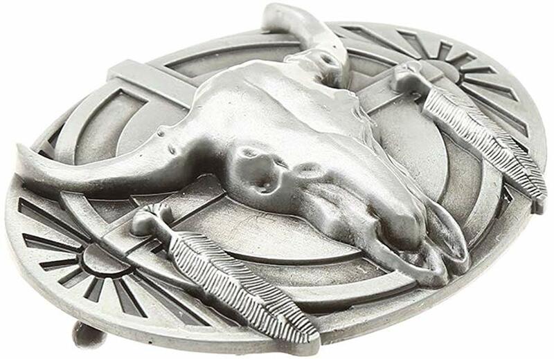 Silver Bull หัวรูปวงรีสำหรับผู้หญิง Western คาวบอยหัวเข็มขัดเข็มขัด Custom Alloy กว้าง4ซม.