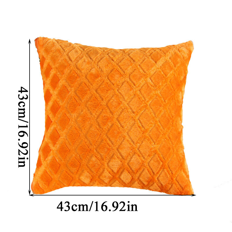 1PC Soft Velvet Cushion Coverหมอนตกแต่งกรณีโยนปลอกหมอนสีทึบPlush Home Decorโซฟาหมอนครอบคลุม43*43ซม.