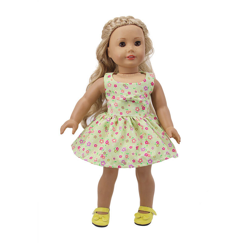 Doll Clothes 15 Colorful Dress With Bow Tie Fit 18 Inch American&43 Cm Baby New Born Doll Zaps Generation Christmas Girl`s Toy