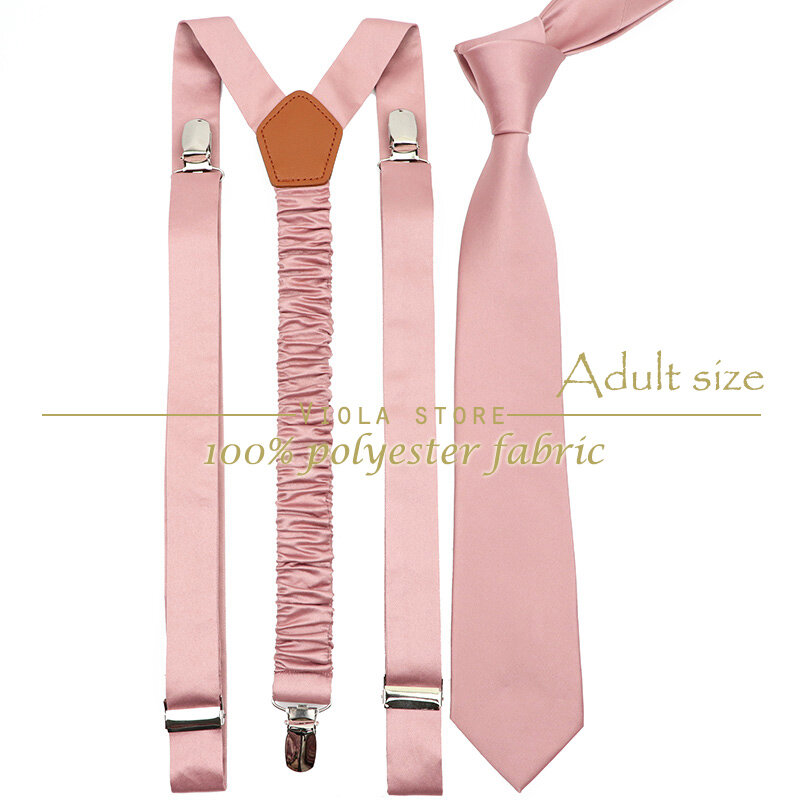 Top Hot สีชมพูสีเขียวเด็กโพลีเอสเตอร์ Suspender Tie ชุดงานแต่งงานเสื้อ Cravat สายรัดของขวัญอุปกรณ์เสริม2ขนาด