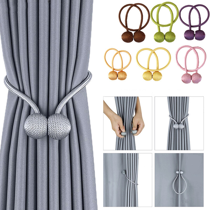 1Pc Magnetic Curtain Tiebacks Holder Accessories Cortinas Holdbacks Window Drape Buckle Clips Rope Curtains Accessory Clasp