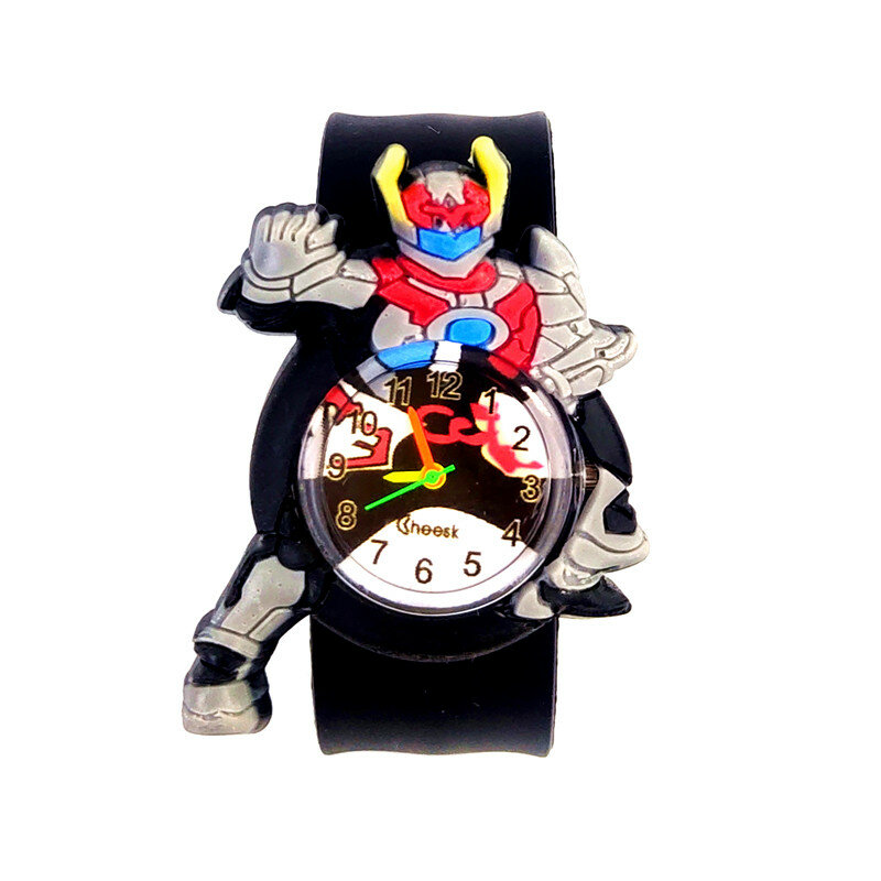 3D Armor Hero นาฬิกาเด็กซิลิโคนควอตซ์นาฬิกา Slap สำหรับเด็กหุ่นยนต์การ์ตูนวันเด็กนาฬิกาของขวัญสำหรั...