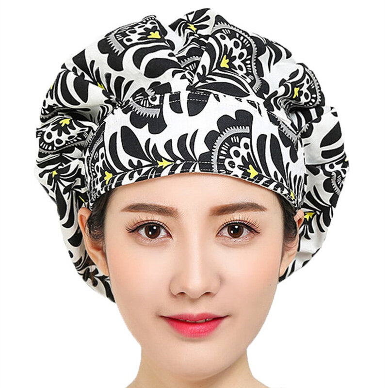Bonnets de gommage pour femmes, couvre-cheveux, imprimé floral, bandeau Bouffant réglable, chapeaux en coton, vêtements de travail