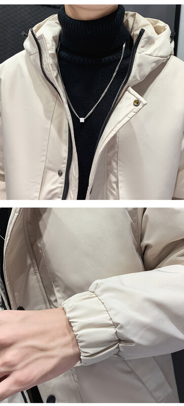 2022 남성 패션 중간 길이 다운 재킷 겨울 따뜻한 패션 슬림 재킷 코트 남성 의류