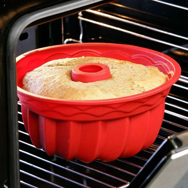 Large Hollow Round 9 Inch Chiffon Cake Mold Gear Plate Silicone Cake Mold Baking Tool Cake Decorating Tools