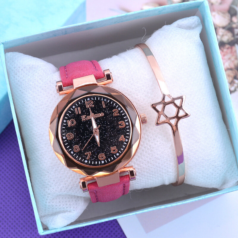 2019 kobiet zegarki Starry Sky zegar panie Wrist Watch bransoletki z zegarkiem skórzane zegarki kwarcowe reloj mujer relogio feminino