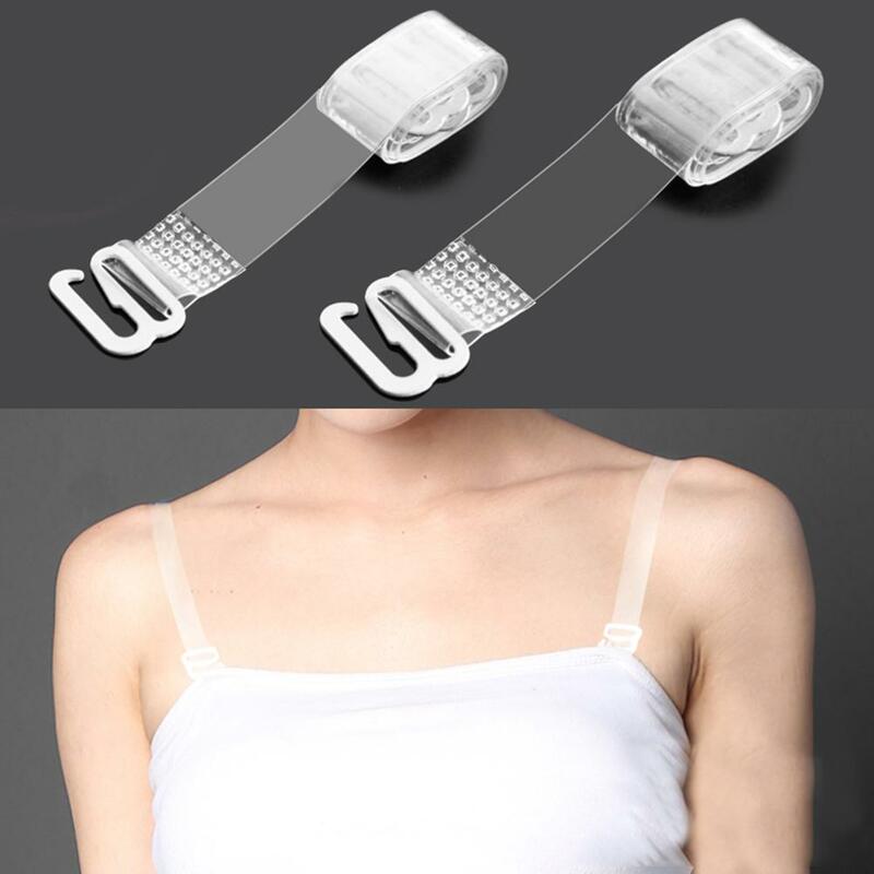 女性用シリコンバックルストラップ,6ペア,調節可能で透明な伸縮性のあるストラップ,下着アクセサリー