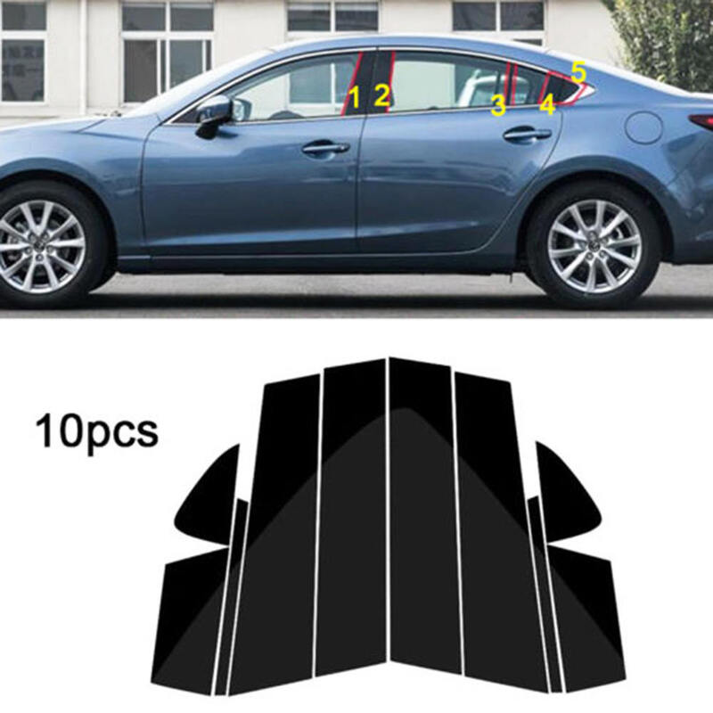 10PCS/se Car Window Pillar Posts Cover Trim Middle BC Column Waterproof Sticker For MAZDA 6 ATENZA 2014-2018 Auto Accessories