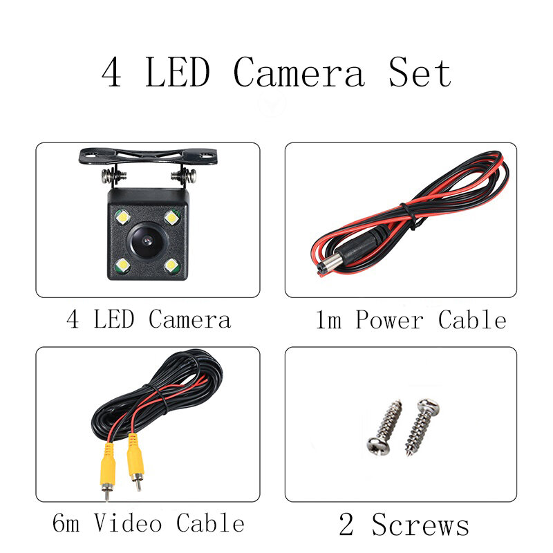 와이드 앵글 HD 자동차 후방 카메라, 후방 비디오, 차량 카메라, 백업 역방향 카메라, 12 LED 야간 투시경, 주차 카메라