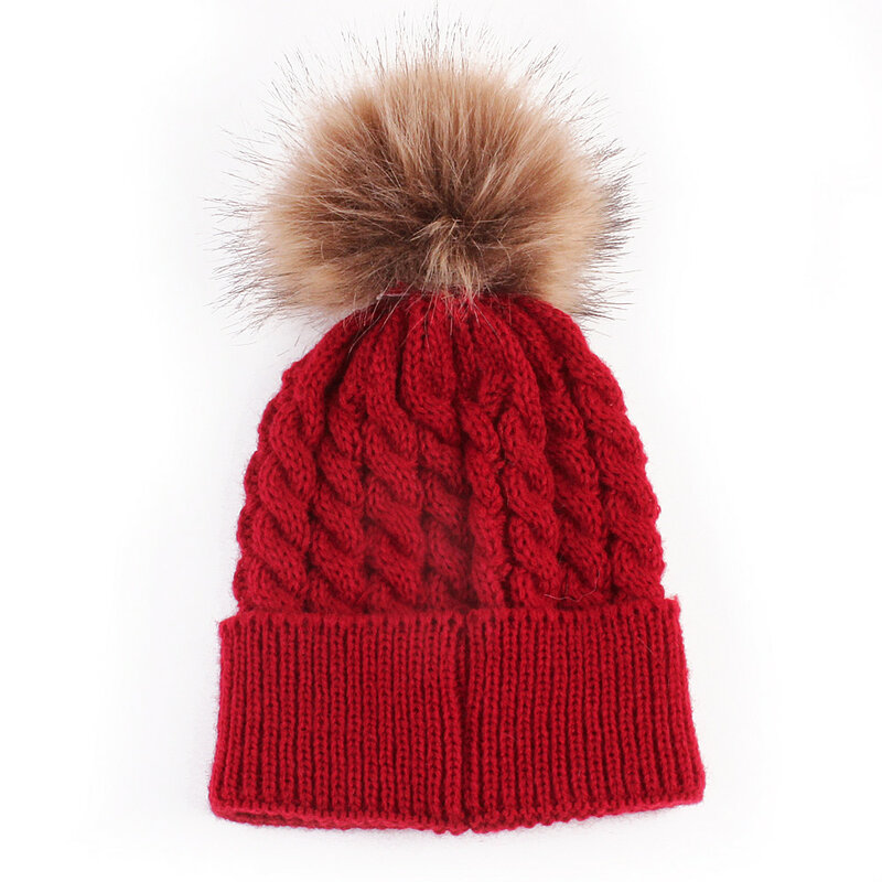 Зимние шапки для новорожденных мальчиков и девочек, однотонные милые вязаные шерстяные теплые зимние шапки для детей 0-36 месяцев