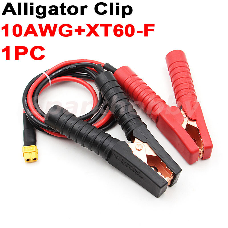 1PC 10AWG 100cm 300A RC Alligator Clip to XT60 Female Plug Cable Q6 D6 field charging cable Car Battery Clamps Crocodile Clip