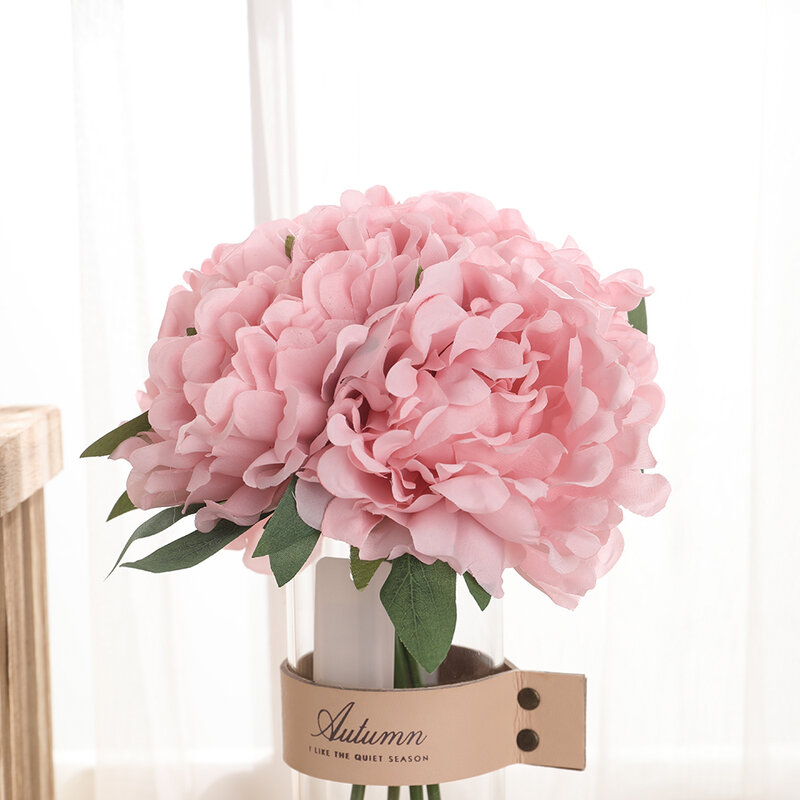 5 Buah Buket Bunga Peony Buatan Sutra Putih Besar Dekorasi Pernikahan Rumah Meja Bunga Palsu Besar Perlengkapan Hari Valentine