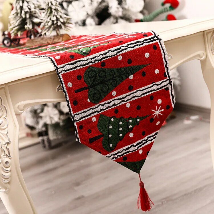 Mesa de natal corredor moda tecido mesa de natal mesa decorativa toalha de mesa ornamento de natal ano novo 2022