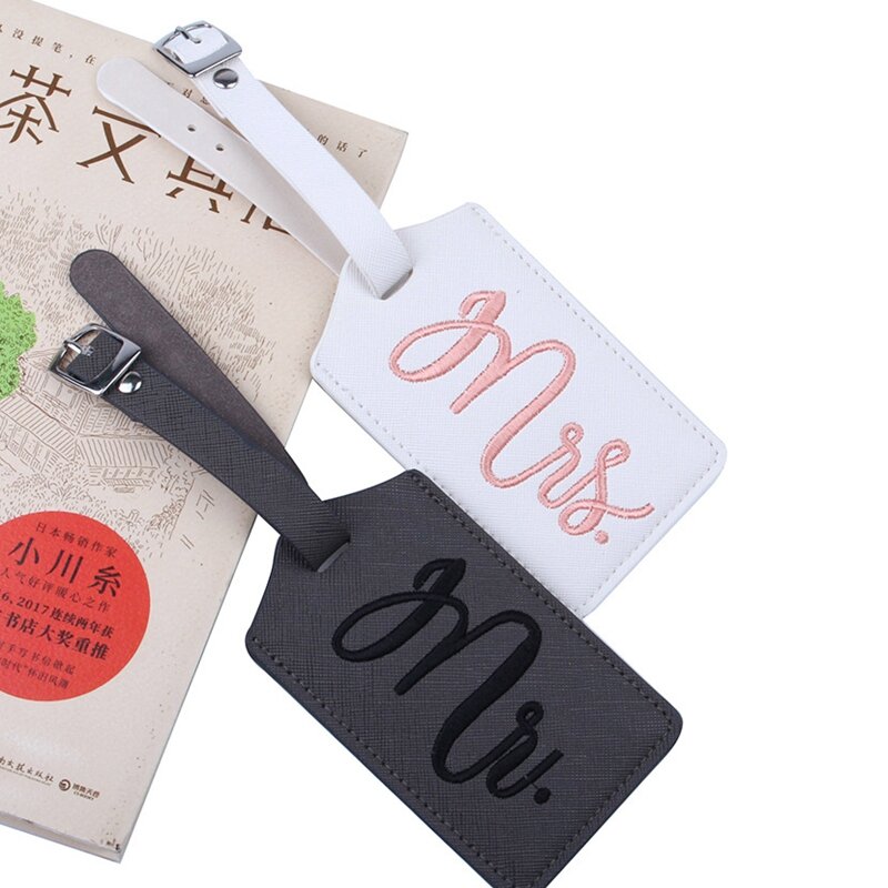 Personalized Luggage Tag Travel Luggage Name Tag Wedding Party Bridesmaid Gifts PU Leather Embroidery Luggage Tag