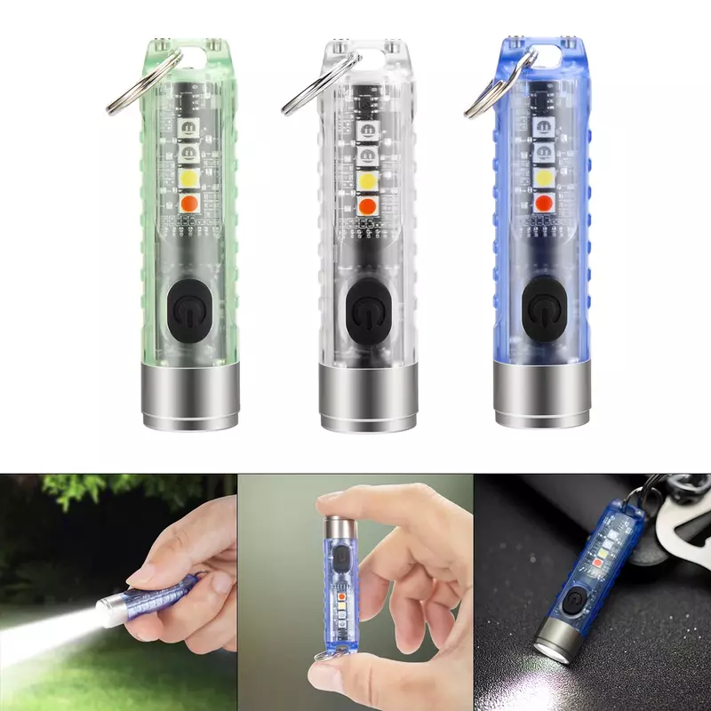 Mini lampe de poche S11 Rechargeable USB, Super lumineuse, avec 11 Modes d'éclairage LED, UV, lampe de travail à queue magnétique