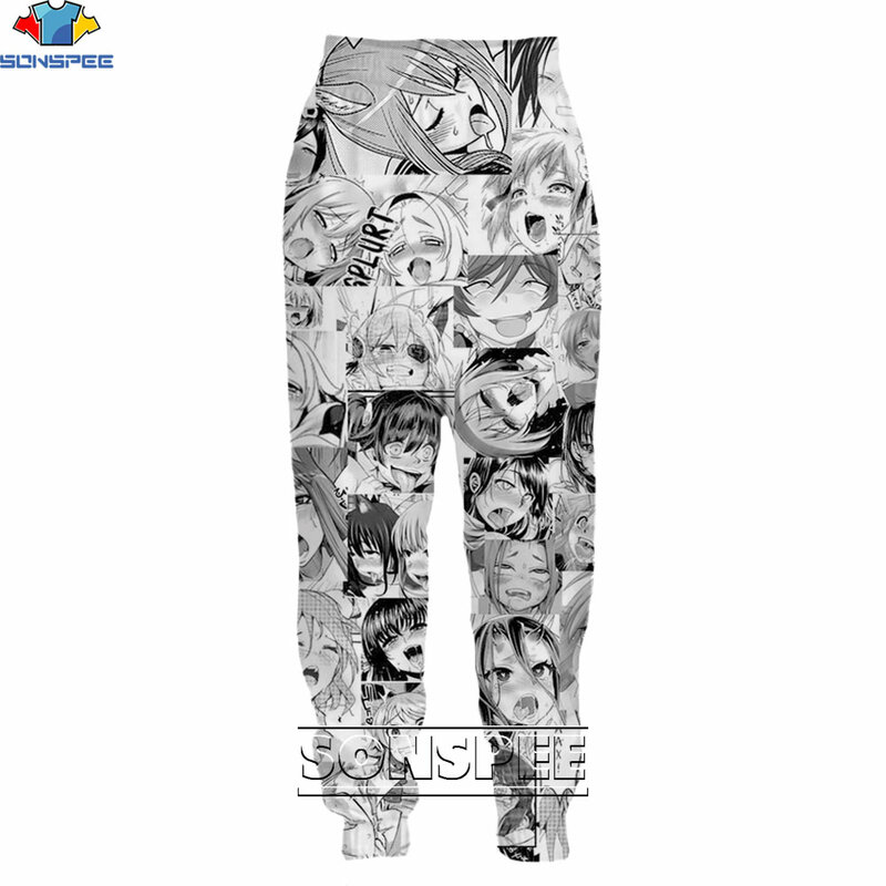 SONSPEE 3D nadruk Anime spodnie Retro nostalgiczna kreskówka Sexy Loli alternatywne spodnie Otaku spodnie dresowe ponadgabarytowe męskie ubrania
