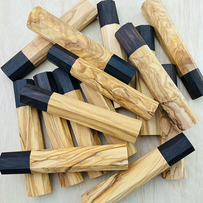 Wa maniglia manico in legno di ebano manico ottagonale artigianato manuale fai da te semifinito coltello damasco manico Kitche
