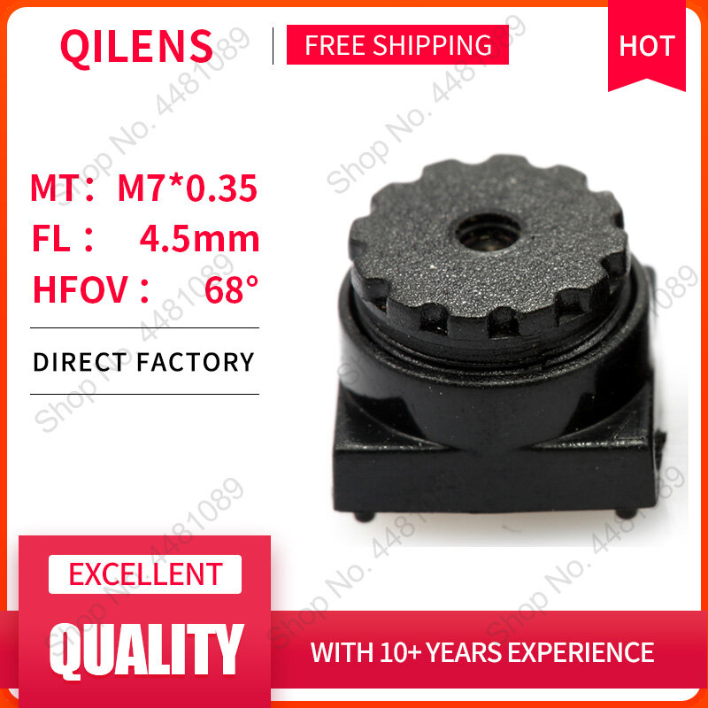 QILENS-CCTV 보안 카메라 IP 카메라용 5 메가 픽셀 HD FL4.5mm 보드 렌즈, M7 x 0.35 마운트, 긴 시야 거리