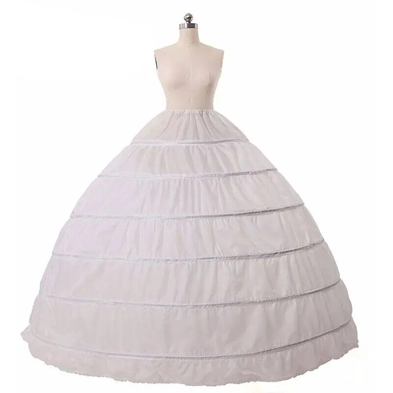 Falda grande de 6 aros sin hilo para mujer, vestido de novia, enagua de apoyo, disfraz, forro