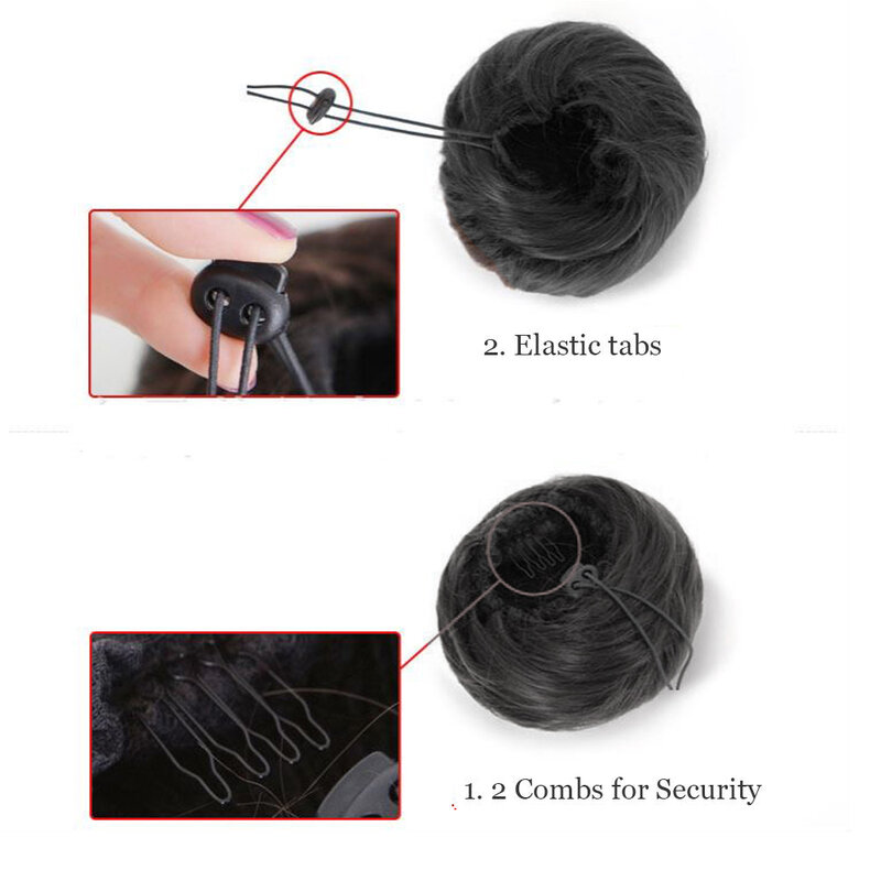 Fałszywy pączek przyrząd do koka z włosów i Bang Chignons HairPiece syntetyczny sznurek kucyk peruka dla kobiet dzieci włosy Clip in Extension