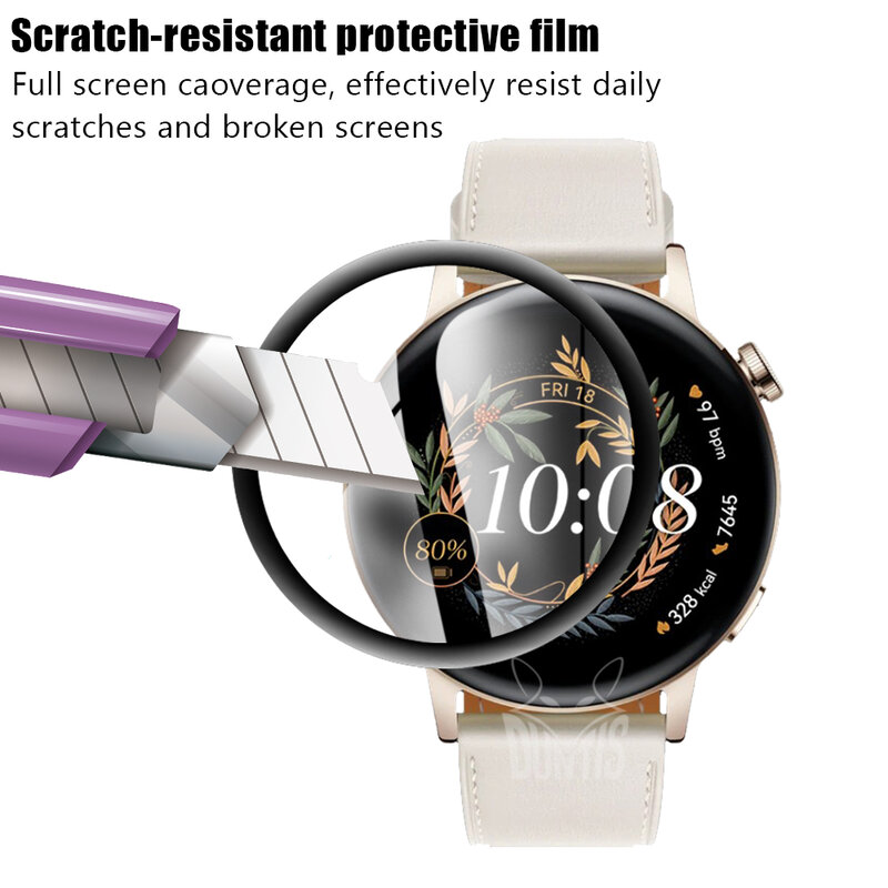 Protetor de Tela Anti-Scratch para Relógio Huawei, Película Protetora, Acessórios, 20D, GT3, GT2, 42mm, 46mm, GT 3, 2
