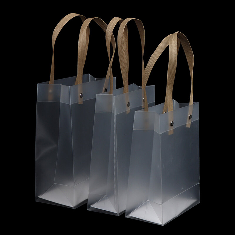 투명 PVC 무광 PP 핸드백, 선물 포장, 사탕 신부 들러리, 결혼식 기념품, 꽃, 새해 선물 가방, 쇼핑백, 1PC