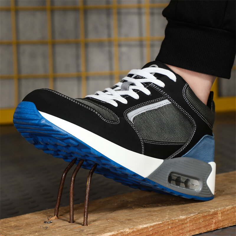 New 2023 Staleneus Work Shoes Steel Toe Cap Patchwork Men Safety Sneakers Cozy Air Cushion Indestructible Boots Male Footwear