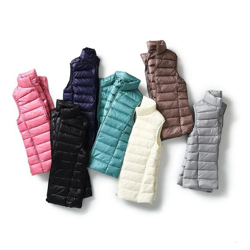 ฤดูใบไม้ร่วงและฤดูหนาวลงเสื้อกั๊กสตรี Ultra-Light Down Jacket เสื้อกั๊ก Windproof Warm Women 'S แจ็คเก็ต