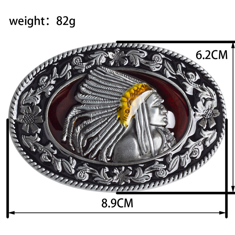 Hebilla de cinturón ovalada de Hieftain americano, accesorios decorativos de aleación para hombres y mujeres
