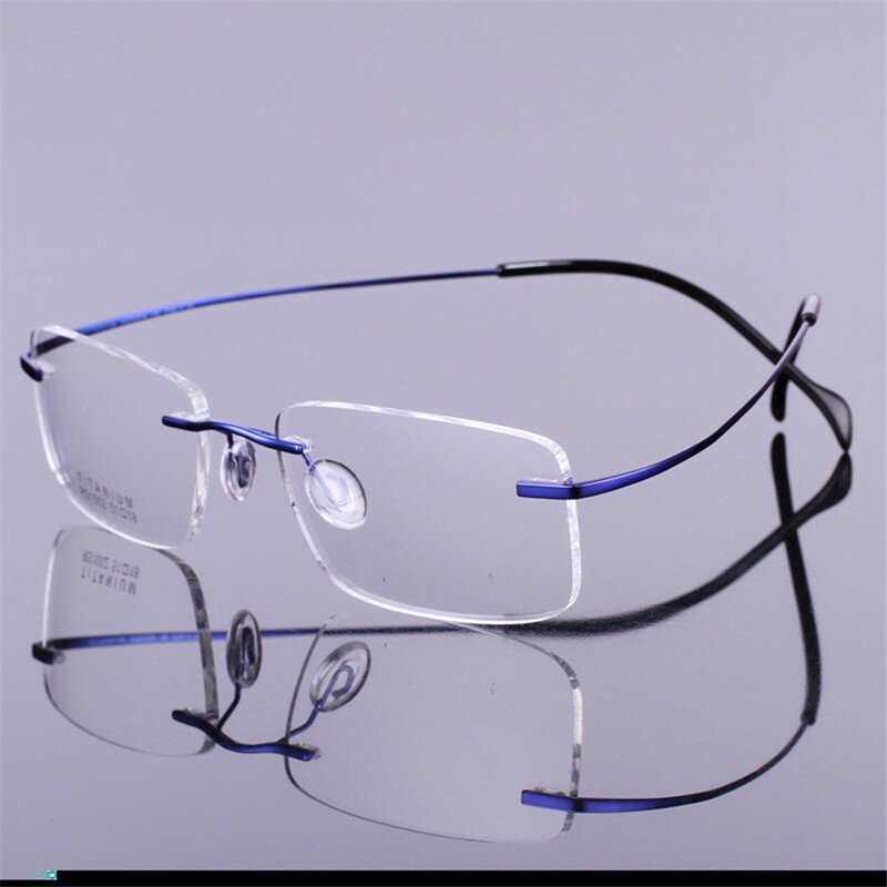 Titanium  Prescription Glasses Men Women ultra light Man Rimless Spectacles Optic Eyewear multifocal progressive Woman