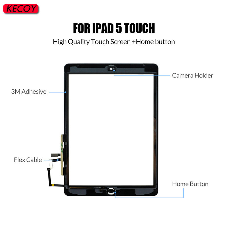 1Pcs Voor Ipad Air 1 Ipad 5 A1474 A1476 A1475 A147 Front Touch Screen Digitizer Sensor Vervanging Display Touchscreen glas + Tool
