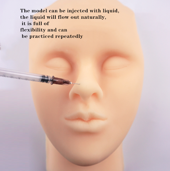 Maquiagem feminina exercício Silicone cabeça modelo, injeção prática cosmética