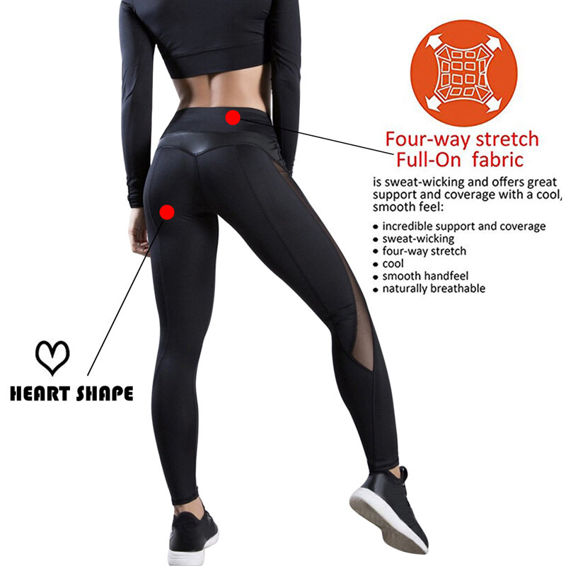 2020 New Women Yoga Pants Push Up Fitness Gym Sports Leggings Running Mesh Yoga Leggins Seamless Training Pants Femme high waist