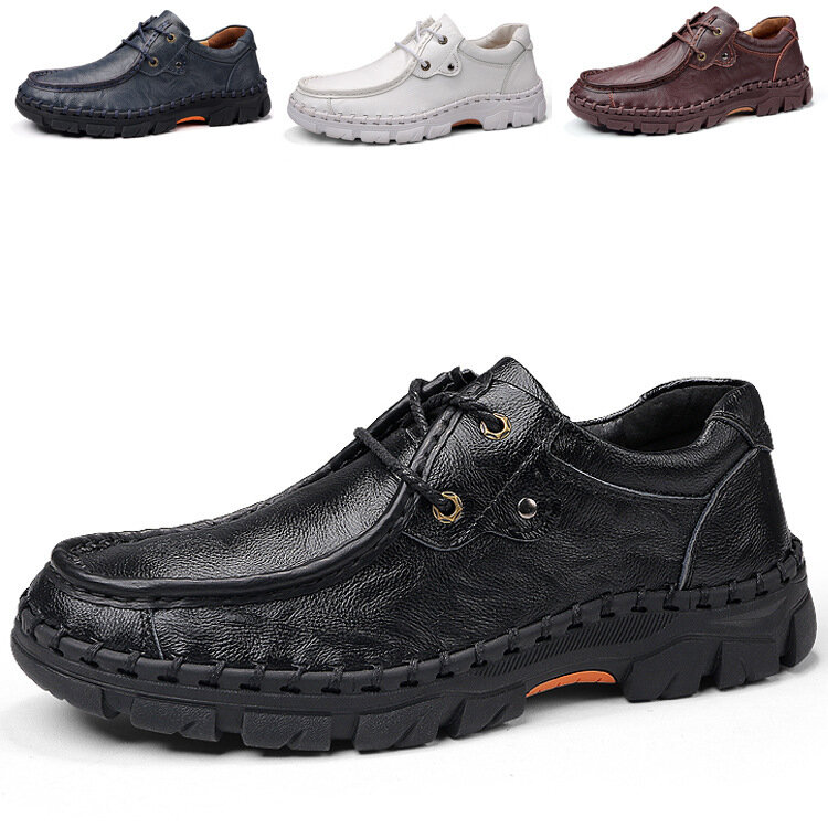 Business Formal Shoes 100% Cow Leather Casual Shoes Winter Men Loafers Slip On Fashion Moccasins Outdoor Tooling shoes s98