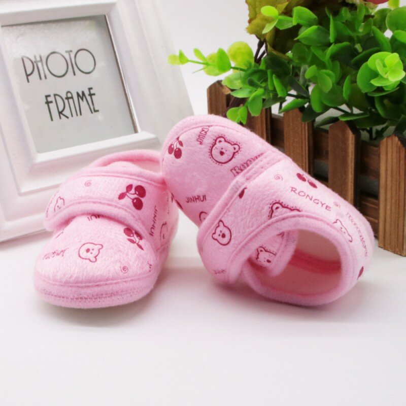 Kapas Bayi Bayi Balita Gadis Ikatan Simpul Lembut Anti-Slip Sepatu Bayi 0-18 Bulan