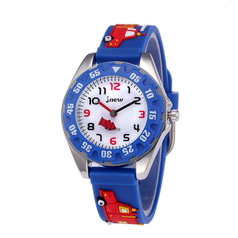 子供の腕時計防水クォーツ時計 3D 漫画車時計シリコン小学校ガールボーイ素敵なクールな子供のギフト時計