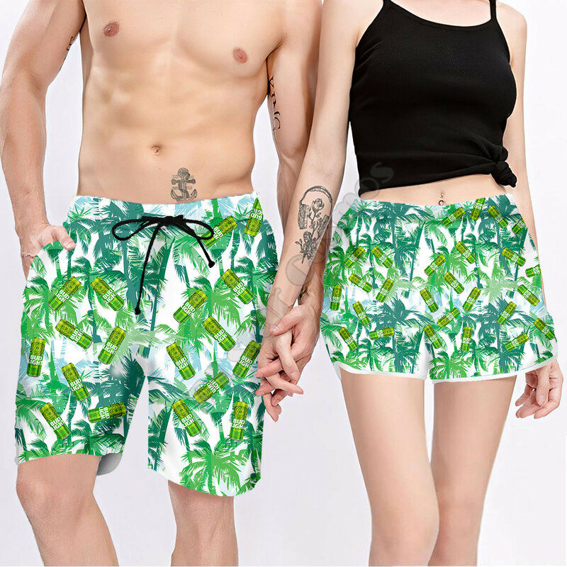 Couple Matching Flower Drink Bottle Shorts 3d Shorts women for men Elastic Waist Shorts Summer Couple Beach Shorts 06