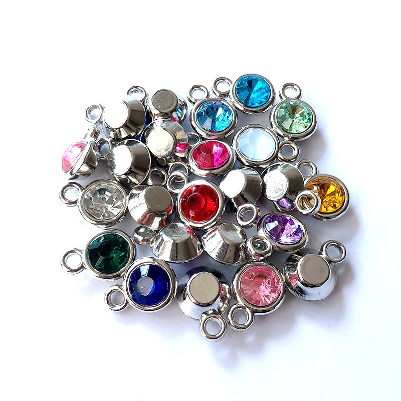 12pcs/lot Colorful Birthstone Charms Diy Accessories Jewelry Making for Bracelet Earring Key chain Necklace a002