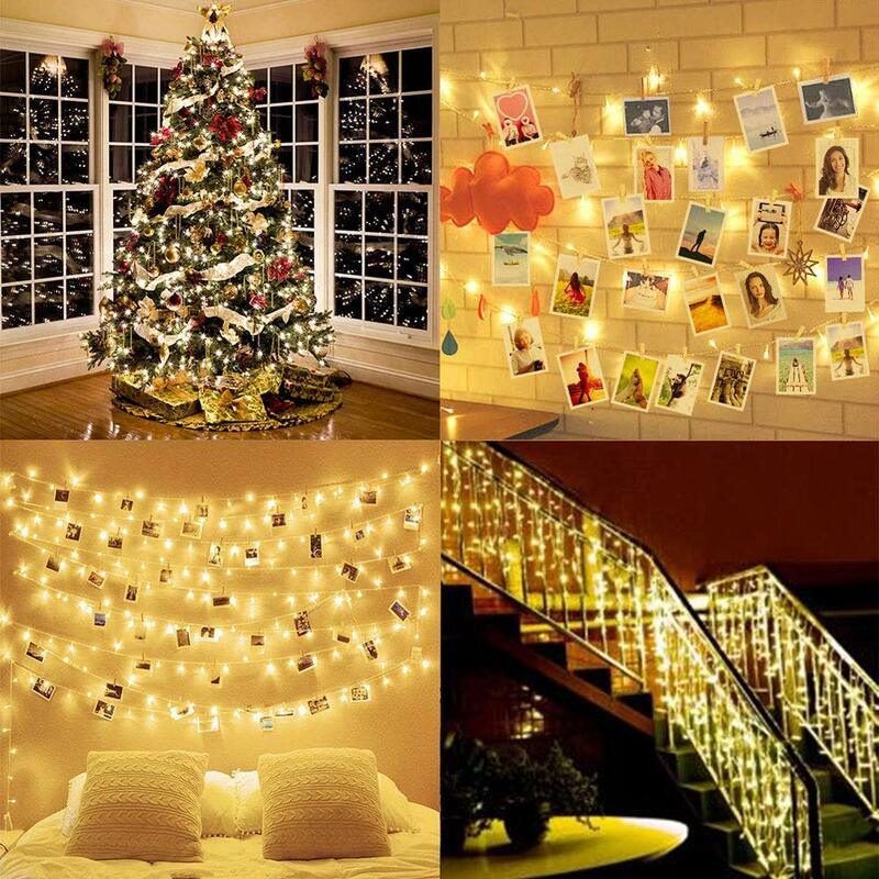 Guirnalda de luces LED con Clip para fotos, accesorio para decoración del hogar, Navidad y Halloween, funciona con pilas, USB, 2022