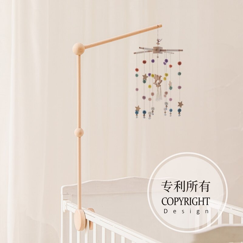 Cama de montagem móvel sino chocalhos suporte setinfant berço cama de madeira móvel suporte sino proteção recém-nascido brinquedos do bebê acessórios