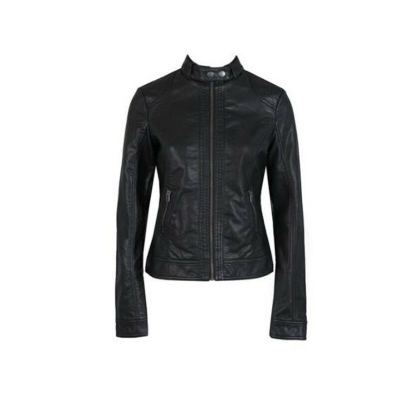 Chaquetas de cuero sintético para mujer, chaqueta de moda europea, de una sola higiene, para motocicleta, 2019