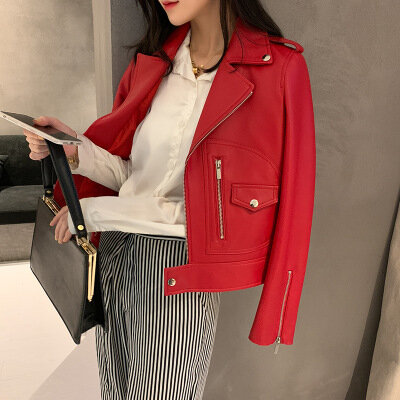 Tao Ting Li Na Women Spring Genuine Real Sheep Leather Jacket R1